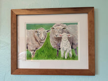 Load image into Gallery viewer, Sheep and Lamb Painting, "Lamb and Wool" Original
