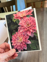 Load image into Gallery viewer, Dahlia Notecards, "Dazzling Dahlias" - 3 pack