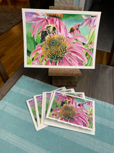 Load image into Gallery viewer, Bumblebee on Echinacea Greeting Card, "Bumble Along"