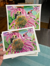 Load image into Gallery viewer, Bumblebee on Echinacea Greeting Card, "Bumble Along"