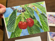 Load image into Gallery viewer, Cherries Greeting Card, "Cherries Jubilee", Printed on Card