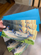 Load image into Gallery viewer, Bluebirds Birdbath Greeting Card, "Gathering of Friends"