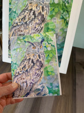 Load image into Gallery viewer, Great Horned Owl Notecards, pack of 3