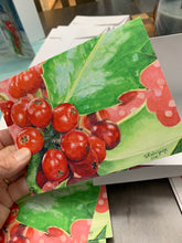 Load image into Gallery viewer, Holly Notecards, pack of 3
