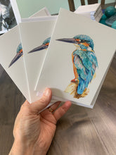 Load image into Gallery viewer, Kingfisher Notecards, pack of 3, "Hypervigilance