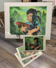 Load image into Gallery viewer, Child and Rooster Print, "Dos Gallitos" (Two Little Roosters)