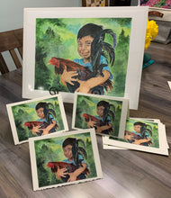 Load image into Gallery viewer, Child and Rooster Print, "Dos Gallitos" (Two Little Roosters)