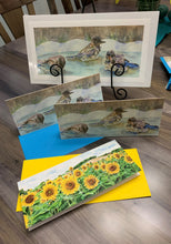 Load image into Gallery viewer, Baby Bluebirds Bathing Greeting Card, "Fledgling Birdbath"