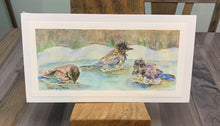 Load image into Gallery viewer, Baby Bluebirds Bathing Print, "Fledgling Birdbath"