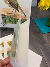 Load image into Gallery viewer, European Robin Greeting Card, "A Momentary Pause"