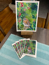 Load image into Gallery viewer, Sparrow on Holly Original Painting, "Little Sparrow"