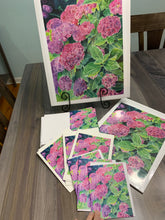 Load image into Gallery viewer, Hydrangea (Pink) Notecards, pack of 3 "Pink Bliss"