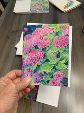 Load image into Gallery viewer, Hydrangea (Pink) Notecards, pack of 3 "Pink Bliss"