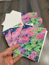 Load image into Gallery viewer, Hydrangea (Pink) Notecards, pack of 3 "Pink Bliss"