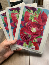 Load image into Gallery viewer, Red Hollyhocks Greeting Card