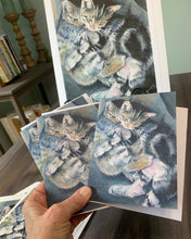 Load image into Gallery viewer, Pet Cat, Kittens, Notecards, Sister Love" pack of 3