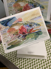Load image into Gallery viewer, Rainbow Trout, "Swimming Rainbow", Greeting Card