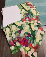 Load image into Gallery viewer, Christmas - Bell Ornament, Notecards, pack of 3 - "Twinkle"