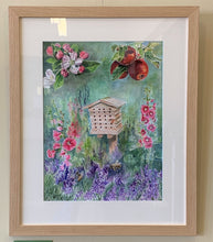 Load image into Gallery viewer, Bee House Floral Painting, "A Bee's Dream" - Original