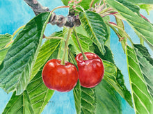 Load image into Gallery viewer, Cherries Greeting Card, "Cherries Jubilee