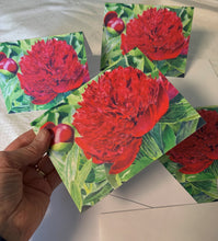 Load image into Gallery viewer, Red Peony Notecards, Pack of 3 - "Christy's Peony"