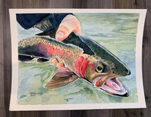 Load image into Gallery viewer, Rainbow Trout Painting, "Fresh Trout", Original