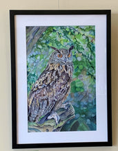 Load image into Gallery viewer, Great Horned Owl Painting - Original