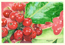 Load image into Gallery viewer, Christmas Holly Greeting Card