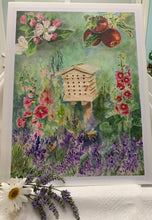 Load image into Gallery viewer, Bee House Floral Print, "A Bee's Dream"