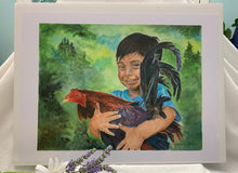 Load image into Gallery viewer, Child and Rooster Print, "Dos Gallitos" (Two Little Roosters)