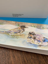 Load image into Gallery viewer, Baby Bluebirds Bathing Greeting Card, "Fledgling Birdbath"