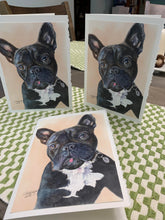 Load image into Gallery viewer, Pet Dog, French Bulldog Greeting Card, "Mischief"