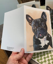 Load image into Gallery viewer, Pet Dog, French Bulldog Greeting Card, "Mischief"