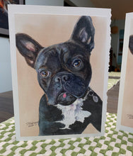 Load image into Gallery viewer, Pet Dog, French Bulldog Greeting Card, "Mischief"