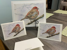 Load image into Gallery viewer, Red House Finch, Greeting Card