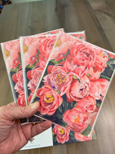 Load image into Gallery viewer, Peony Notecards, &quot;Extravagence&quot; - 3 pack
