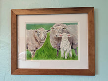 Load image into Gallery viewer, Sheep and Lamb Painting, &quot;Lamb and Wool&quot; Original
