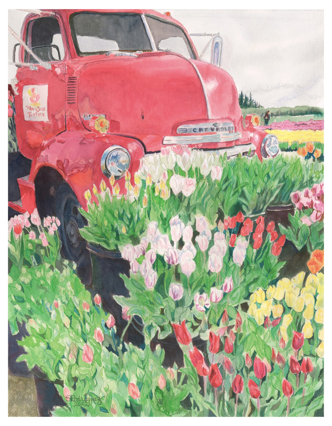 Tulip Truck, Original Painting