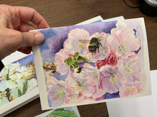 Load image into Gallery viewer, Bumble Bee Greeting Cards, &quot;And the Bees&quot;, Printed on Card
