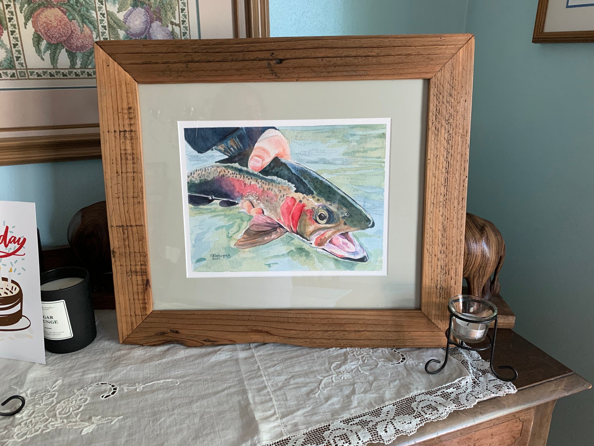 Orginial Trout Painting 24x24 cheapest