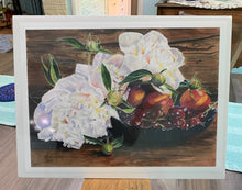 Load image into Gallery viewer, Peonies and Fruit Bowl Print, &quot;Peony Still Life&quot;
