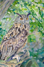 Load image into Gallery viewer, Great Horned Owl Notecards, pack of 3
