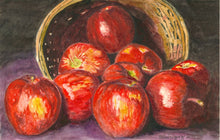 Load image into Gallery viewer, Red apples laying in a basket still life
