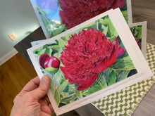 Load image into Gallery viewer, Red Peony Greeting Card, &quot;Christy&#39;s Peony&quot;

