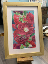 Load image into Gallery viewer, Red Hollyhocks Print
