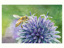 Load image into Gallery viewer, Honeybee on Purple Flower, Original Painting - &quot;Tiny Steward&quot;
