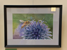 Load image into Gallery viewer, Honeybee on Purple Flower, Original Painting - &quot;Tiny Steward&quot;
